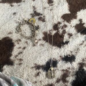 Katy Perry Collections Silver Tone Double-Layer Necklace with Yellow Accent